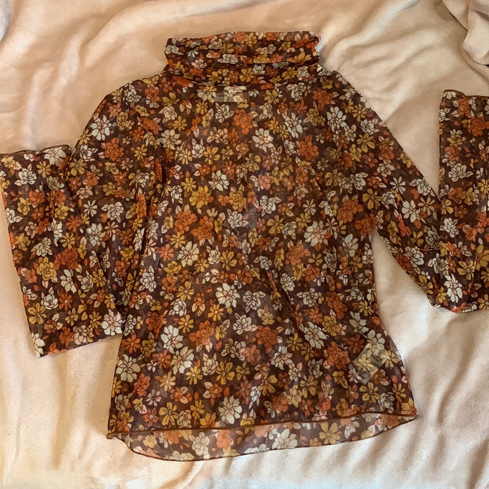 Altard State floral mesh turtleneck